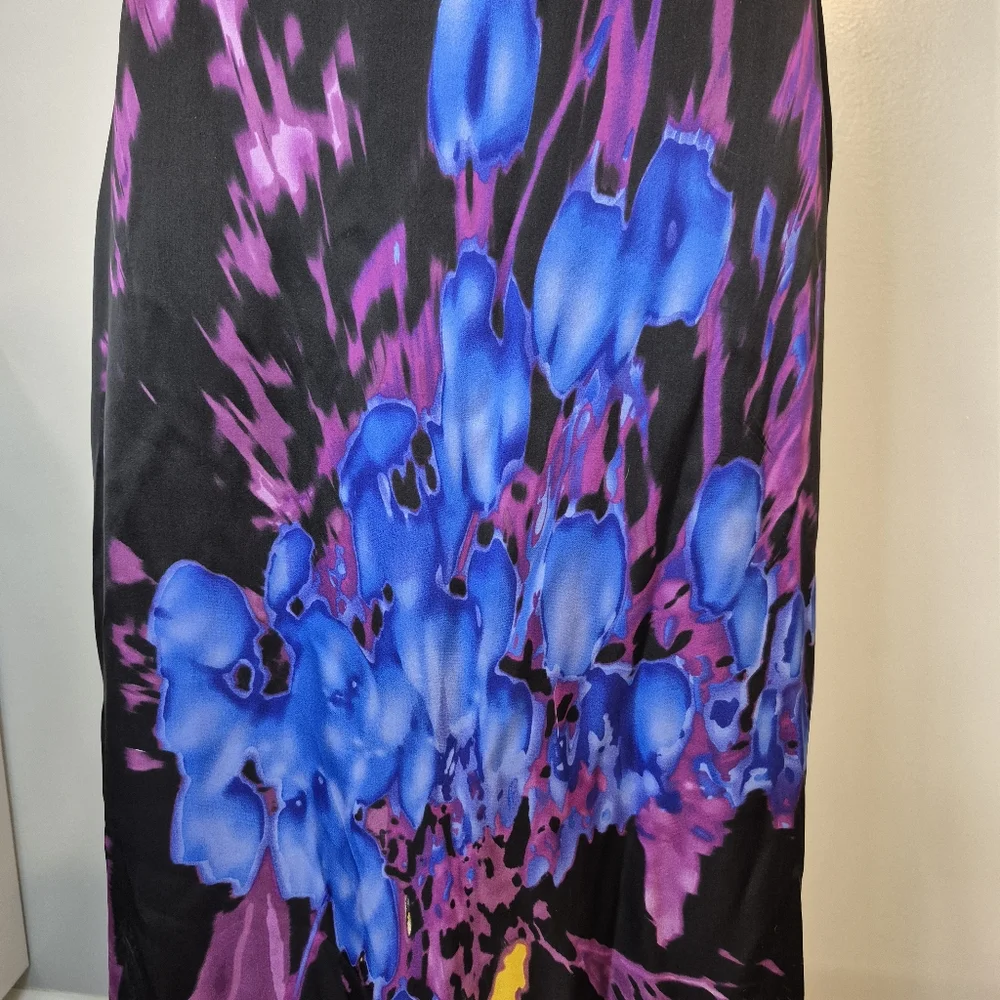 bebe Denora Bloom Silk Iris Tie Halter Silk Dress NWT - Picture 5 of 14